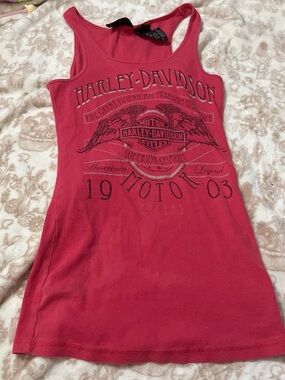 Harley-Davidson Red Graphic Racerback Tank
